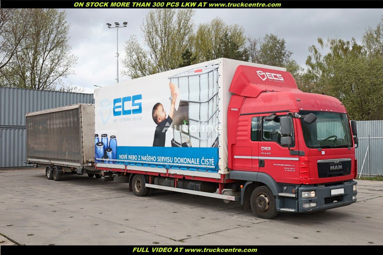 MAN TGL 8. 250, EURO 5+TRAILER AGADOS, 3,5 TONS kamion s ceradom + prikolica sa ceradom