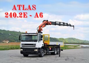 DAF CF 85.380 Pritsche 6,40 m+ ATLAS 240.2E-A6+FUNK! kamion s ravnom platformom