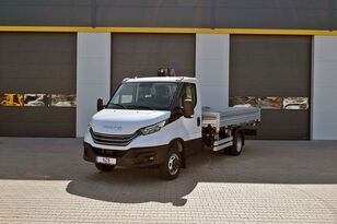 novi IVECO Daily 50C21H 3 way tipper + crane HIAB T-CLX 029 kamion s ravnom platformom