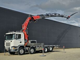 Scania G450 EURO 6 / FASSI 99 t/m + JIB + WINCH kamion s ravnom platformom