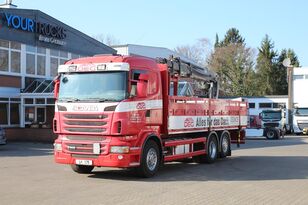 Scania R 400 E5 6x2/ Hiab 166K/ Baustoffkran/Liftachse kamion s ravnom platformom