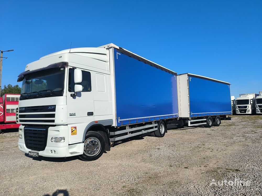 DAF XF105/  Euro5 /zestaw przestrzenny/ przejazdowy kamion sa klizna zavesa cerada + prikolica sa kliznom ceradom