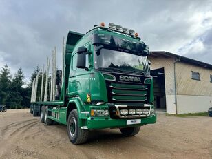 Scania R 580 kamion za prevoz drva + šumarska prikolica