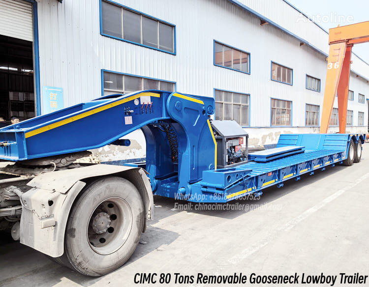 nova CIMC 60 Tons Removable Gooseneck Lowboy Trailer for Sale in Guyana poluprikolica sa niskom platformom