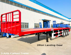 nova 60Ton 40 Feet Semi Truck Flatbed Tractor Trailer Price in Tanzan poluprikolica sa ravnom platformom