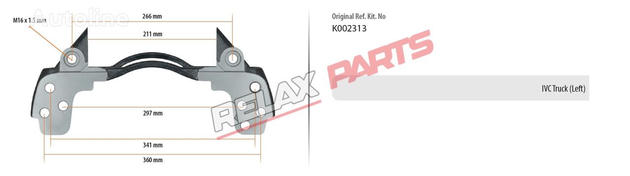 RelaxParts K002313 stezaljka kočnice za Knorr-Bremse CARRIERS    IVECO Truck Caliper Carrier (Left)  poluprikolica