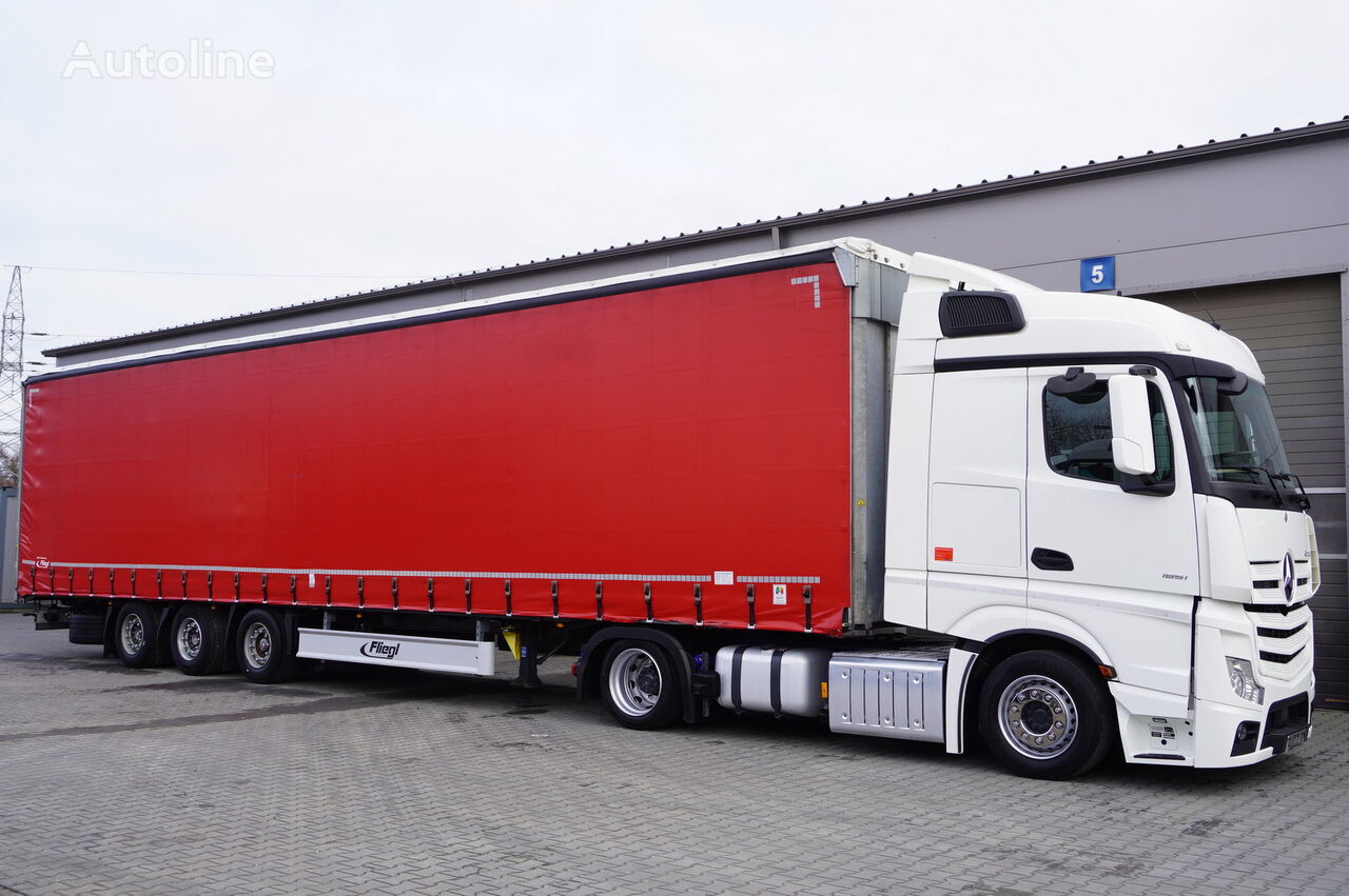 Mercedes-Benz Actros MP4 1851 Low Deck set / Fliegl Coilmulda mega tegljač + poluprikolica sa kliznom ceradom